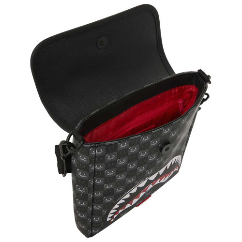 Sprayground Τσαντάκι ώμου Sharks In Paris WTF Bubbly Black Check Messenger Sling